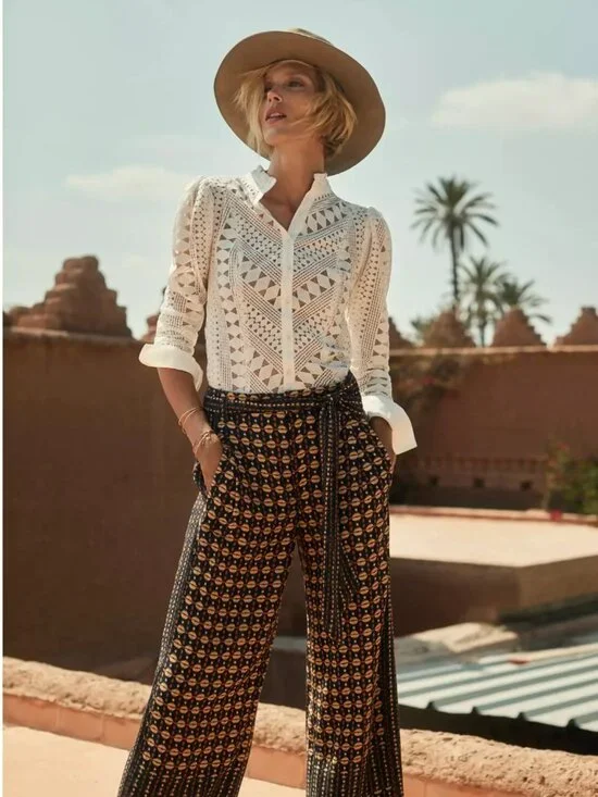 Anthropologie Lace Button Down Blouse - Picture 7 of 11